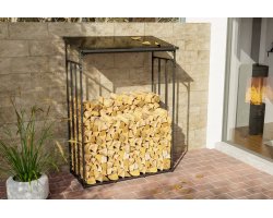 Wiata zadaszenie na drewno kominkowe aluminiowa grafitowa RUST L