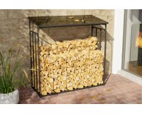 Wiata zadaszenie na drewno kominkowe aluminiowa grafitowa RUST XLL