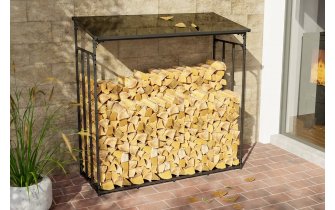 Wiata zadaszenie na drewno kominkowe aluminiowa grafitowa RUST XLL