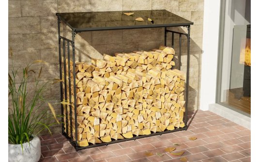 Wiata zadaszenie na drewno kominkowe aluminiowa grafitowa RUST XLL Wiata zadaszenie na drewno kominkowe aluminiowa grafitowa RUST XLL