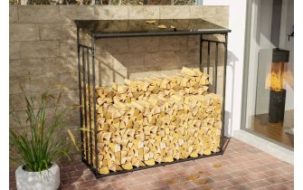 Wiata zadaszenie na drewno kominkowe aluminiowa grafitowa RUST XXL