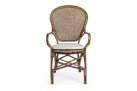 Brązow klasyczne wysokie krzesło z naturalnego rattanu EDELINA bizzotto