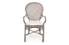 Szarobrązowe klasyczne wysokie krzesło z naturalnego rattanu EDELINA bizzotto