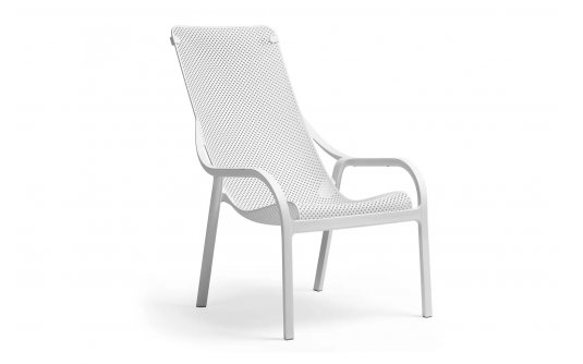 Biały fotel wypoczynkowy polipropylen NET Lounge Nardi