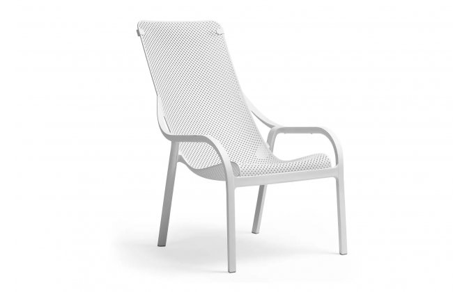 Biały fotel wypoczynkowy polipropylen NET Lounge Nardi