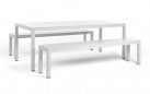 Zestaw stołowy z 2 ławkami bench kolor biały nardi