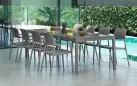 stół rozkładany RIO 210 tortora z fotelami BORA