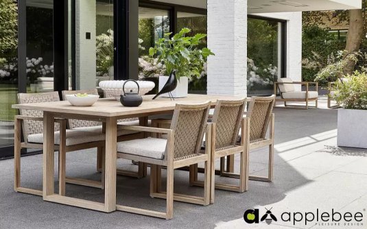 Komplet stołowy obiadowy z drewna teakowego ANTIGUA AppleBee Komplet stołowy obiadowy z drewna teakowego ANTIGUA AppleBee