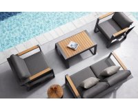 Meble wypoczynkowe kawowe na taras aluminiowe antracyt EXEE 2.0 Higold