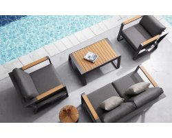 Meble wypoczynkowe kawowe na taras aluminiowe antracyt EXEE 2.0 Higold