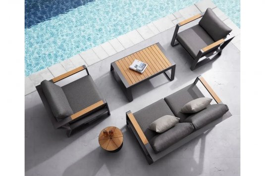 Meble wypoczynkowe kawowe na taras aluminiowe antracyt EXEE 2.0 Higold