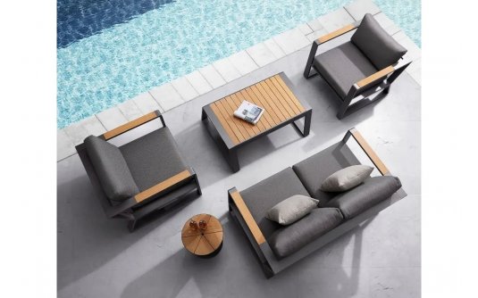 Meble wypoczynkowe kawowe na taras aluminiowe antracyt EXEE 2.0 Higold Meble wypoczynkowe kawowe na taras aluminiowe antracyt EXEE 2.0 Higold