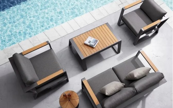 Meble wypoczynkowe kawowe na taras aluminiowe antracyt EXEE 2.0 Higold
