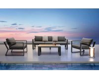 Meble wypoczynkowe ogrodowe na taras aluminiowe antracyt EXEE 2.0 Higold 3-osobowa sofa