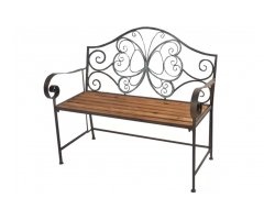 Ławka ogrodowa brązowa postarzana prowansalska siedzisko drewno BLACKIE