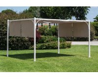 białe zadaszenie przeciwsłoneczne ogrodowe stalowe SLIDE 3x4 bizzotto