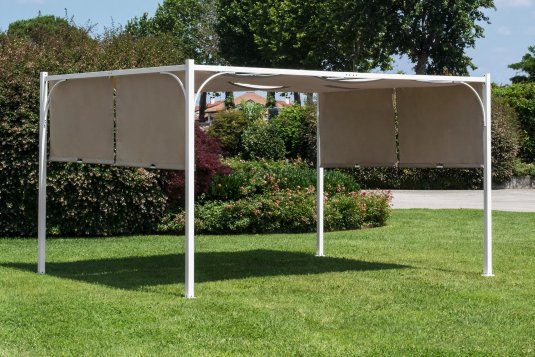 białe zadaszenie przeciwsłoneczne ogrodowe stalowe SLIDE 3x4 bizzotto
