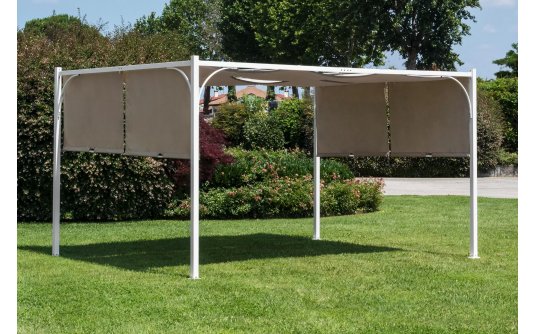 białe zadaszenie przeciwsłoneczne ogrodowe stalowe SLIDE 3x4 bizzotto białe zadaszenie przeciwsłoneczne ogrodowe stalowe SLIDE 3x4 bizzotto