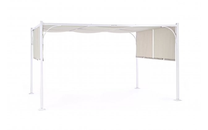 białe zadaszenie przeciwsłoneczne ogrodowe stalowe SLIDE 3x4 bizzotto