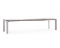 Rozkładany stół ogrodowy aluminiowy beżowy OTAVIO blat ceramiczny