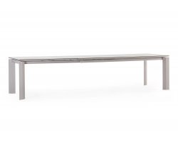 Rozkładany stół ogrodowy aluminiowy beżowy OTAVIO blat ceramiczny