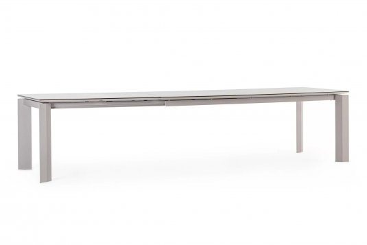 Rozkładany stół ogrodowy aluminiowy beżowy OTAVIO blat ceramiczny