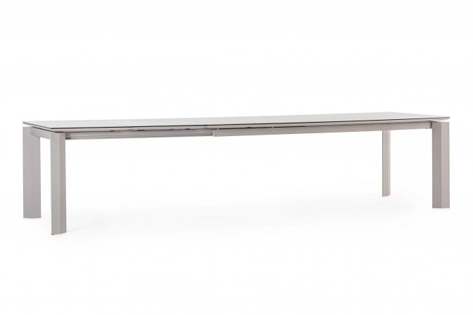 Rozkładany stół ogrodowy aluminiowy beżowy OTAVIO blat ceramiczny