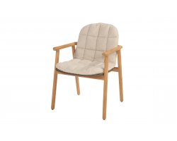 Krzesło obiadowe teakowe SAMOS z poduszkami z poszewkami Boucle 