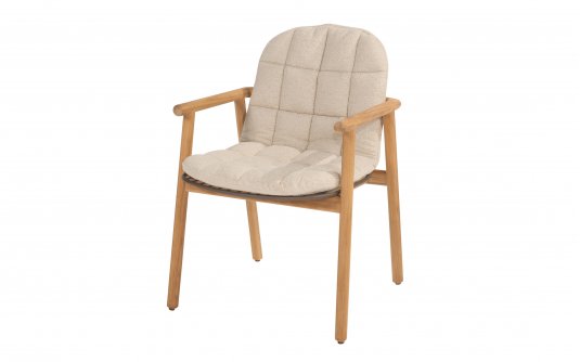 Krzesło obiadowe teakowe SAMOS z poduszkami z poszewkami Boucle 