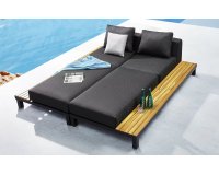 Aluminiowy grafitowy narożnik nowoczesny z elementami teak POLO PRO Higold