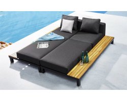 Aluminiowy grafitowy narożnik nowoczesny z elementami teak POLO PRO Higold