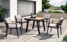 Komplet stołowy dla 4 osób antracytowy aluminiowy teak EMOTI Dining Small