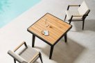 Komplet stołowy dla 4 osób antracytowy aluminiowy teak EMOTI Dining Small