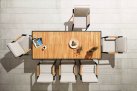 Komplet stołowy dla 6 osób grafitowy aluminiowy teak EMOTI Dining 