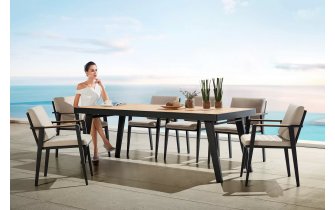Komplet mebli stołowych na taras  aluminiowy ciemnoszary EMOTI Dining Higold
