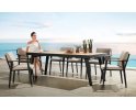 Komplet stołowy dla 8 osób grafitowy aluminiowy teak EMOTI Dining 