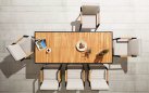 Komplet stołowy dla 8 osób grafitowy aluminiowy teak EMOTI Dining 