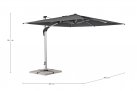 Parasol obrotowy pochylany 2 płaszczyzny alu grafit poszycie grafitowe ARIES 3x3