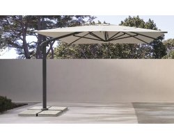 Parasol obrotowy pochylany 2 płaszczyzny alu grafit poszycie szarobeżowe ARIES 3x3