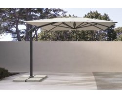 Parasol obrotowy pochylany 2 płaszczyzny alu grafit poszycie szarobeżowe ARIES 3x3