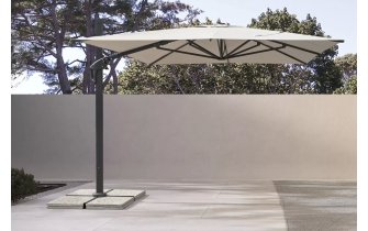 Parasol obrotowy pochylany 2 płaszczyzny alu grafit poszycie szarobeżowe ARIES 3x3