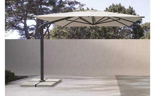 Parasol obrotowy pochylany 2 płaszczyzny alu grafit poszycie szarobeżowe ARIES 3x3