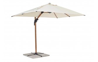 Parasol obrotowy 3D z nogą boczną alu drewno / poszycie beż 2x3 ORION bizzotto