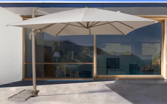 Parasol obrotowy SARAGOZZA z nogą boczną alu beżowe / poszycie beż 2x3 bizzotto