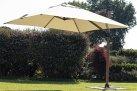 Parasol obrotowy 3D z nogą boczną alu drewno / poszycie beż 3x4 ORION bizzotto