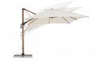Parasol obrotowy 3D z nogą boczną alu drewno / poszycie beż 3x4 ORION bizzotto