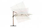 Parasol obrotowy 3D z nogą boczną alu drewno / poszycie beż 3x4 ORION bizzotto
