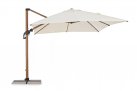 Parasol obrotowy 3D z nogą boczną alu drewno / poszycie beż 3x4 ORION bizzotto