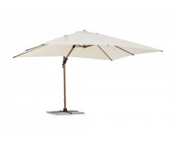 Parasol obrotowy 3D z nogą boczną alu drewno / poszycie beż 3x4 ORION bizzotto