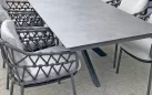 Ekspresowy stół ogrodowy 280 x 95 cm podstawa krzyżowa aluminiowa ciemnoszara blad HPL ciemnoszary minerva 4so
